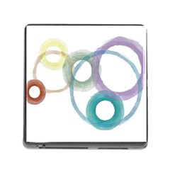 Rainbow Color Circles, Watercolor - Aquarel Painting Memory Card Reader (square) by picsaspassion