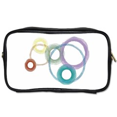 Rainbow Color Circles, Watercolor - Aquarel Painting Toiletries Bags 2-side by picsaspassion