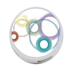 Rainbow Color Circles, Watercolor - Aquarel Painting 4-port Usb Hub (two Sides)  by picsaspassion