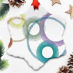 Rainbow Color Circles, Watercolor - Aquarel Painting Ornament (snowflake)  by picsaspassion