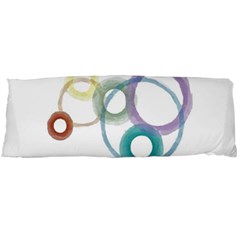 Rainbow Color Circles, Watercolor - Aquarel Painting Body Pillow Case (dakimakura) by picsaspassion