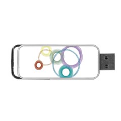 Rainbow Color Circles, Watercolor - Aquarel Painting Portable Usb Flash (one Side) by picsaspassion