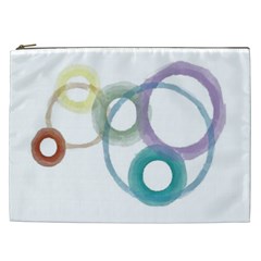 Rainbow Color Circles, Watercolor - Aquarel Painting Cosmetic Bag (xxl)  by picsaspassion