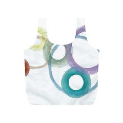 Rainbow Color Circles, Watercolor - Aquarel Painting Full Print Recycle Bags (s) 