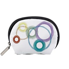 Rainbow Color Circles, Watercolor - Aquarel Painting Accessory Pouches (small)  by picsaspassion