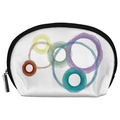 Rainbow Color Circles, Watercolor - Aquarel Painting Accessory Pouches (large)  by picsaspassion