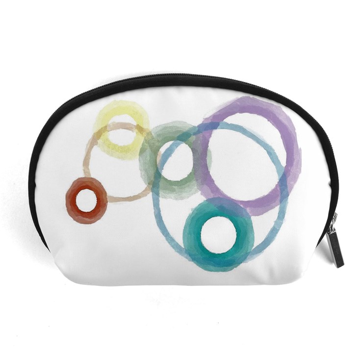 Rainbow color circles, watercolor - aquarel painting Accessory Pouches (Large) 