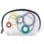 Rainbow color circles, watercolor - aquarel painting Accessory Pouches (Large)  Back