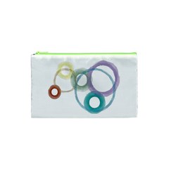 Rainbow Color Circles, Watercolor - Aquarel Painting Cosmetic Bag (xs) by picsaspassion