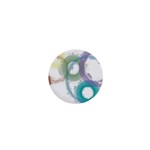 Rainbow color circles, paintbrush aquarel 1  Mini Buttons Front