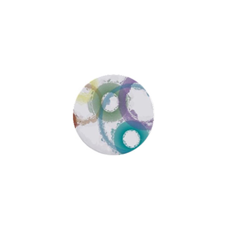 Rainbow color circles, paintbrush aquarel 1  Mini Buttons