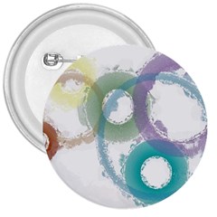 Rainbow Color Circles, Paintbrush Aquarel 3  Buttons by picsaspassion