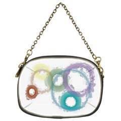 Rainbow Color Circles, Paintbrush Aquarel Chain Purses (one Side) 