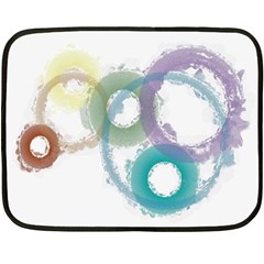 Rainbow Color Circles, Paintbrush Aquarel Fleece Blanket (mini) by picsaspassion