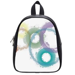 Rainbow Color Circles, Paintbrush Aquarel School Bags (small)  by picsaspassion