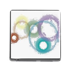 Rainbow Color Circles, Paintbrush Aquarel Memory Card Reader (square) by picsaspassion