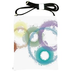 Rainbow Color Circles, Paintbrush Aquarel Shoulder Sling Bags by picsaspassion