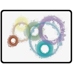 Rainbow Color Circles, Paintbrush Aquarel Fleece Blanket (large)  by picsaspassion