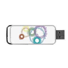 Rainbow Color Circles, Paintbrush Aquarel Portable Usb Flash (one Side)