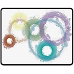 Rainbow color circles, paintbrush aquarel Double Sided Fleece Blanket (Medium)  58.8 x47.4  Blanket Front