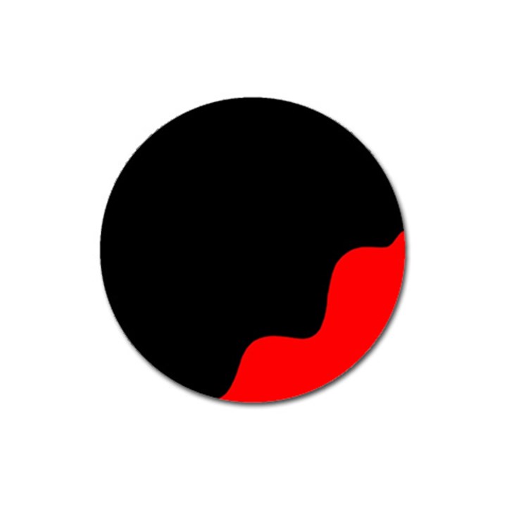 Black and red Magnet 3  (Round)