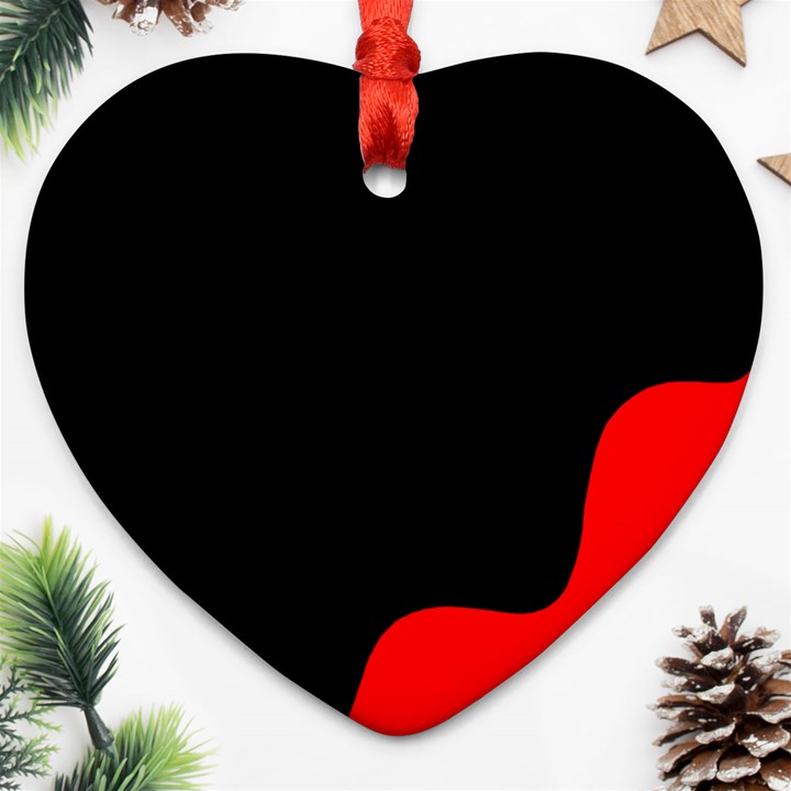 Black and red Heart Ornament (2 Sides)