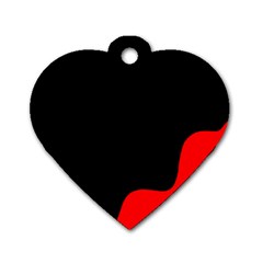 Black And Red Dog Tag Heart (two Sides) by Valentinaart