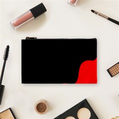 Black And Red Cosmetic Bag (small)  by Valentinaart