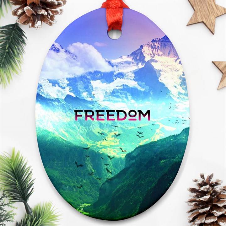 Freedom Oval Ornament (Two Sides)