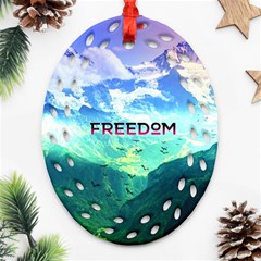 Freedom Ornament (oval Filigree)  by Brittlevirginclothing