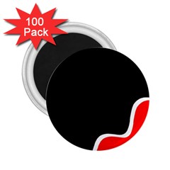 Simple Red And Black Desgin 2 25  Magnets (100 Pack)  by Valentinaart