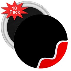 Simple Red And Black Desgin 3  Magnets (10 Pack)  by Valentinaart