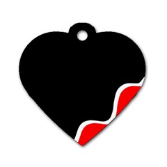 Simple Red And Black Desgin Dog Tag Heart (one Side) by Valentinaart