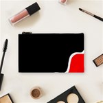 Simple red and black desgin Cosmetic Bag (Small)  Front