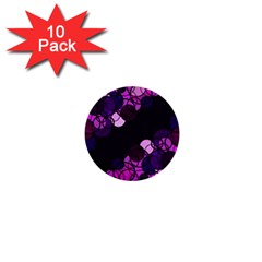 Purple Bubbles 1  Mini Buttons (10 Pack)  by Valentinaart