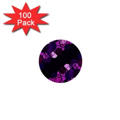 Purple Bubbles 1  Mini Buttons (100 Pack)  by Valentinaart