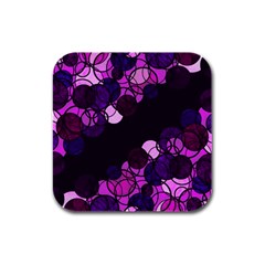 Purple Bubbles Rubber Square Coaster (4 Pack)  by Valentinaart