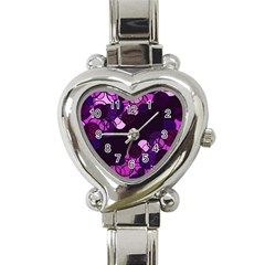 Purple Bubbles Heart Italian Charm Watch by Valentinaart