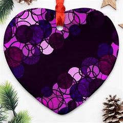 Purple Bubbles Heart Ornament (2 Sides) by Valentinaart