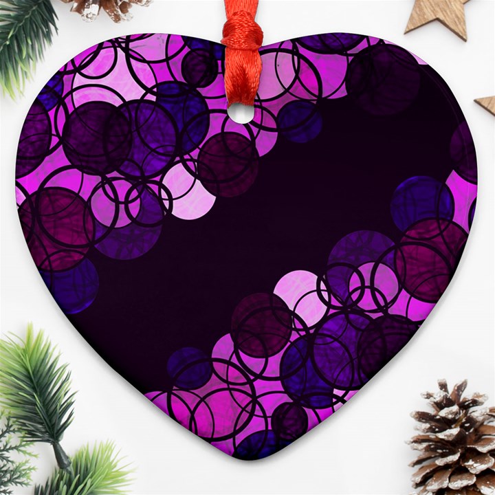 Purple bubbles Heart Ornament (2 Sides)