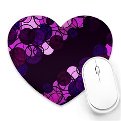 Purple Bubbles Heart Mousepads by Valentinaart