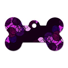 Purple Bubbles Dog Tag Bone (one Side) by Valentinaart