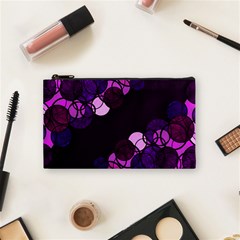 Purple Bubbles Cosmetic Bag (small)  by Valentinaart