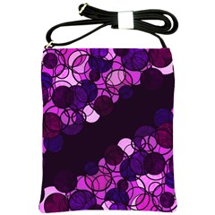 Purple Bubbles Shoulder Sling Bags by Valentinaart