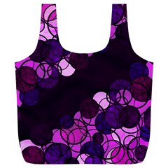 Purple Bubbles Full Print Recycle Bags (l)  by Valentinaart