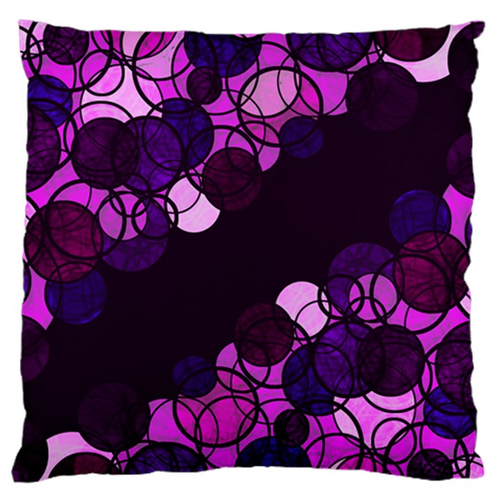 Purple bubbles Large Flano Cushion Case (Two Sides)