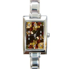 Autumn Bubbles Rectangle Italian Charm Watch by Valentinaart