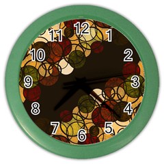 Autumn Bubbles Color Wall Clocks by Valentinaart