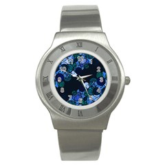 Blue Bubbles Stainless Steel Watch by Valentinaart