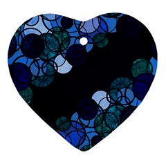 Blue Bubbles Heart Ornament (2 Sides) by Valentinaart